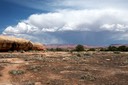 Storm over Moab and La Sal Mountains