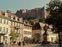 Heidelberg Castle from a town square.