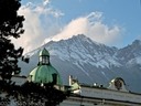 Church dome with mountain backdrop