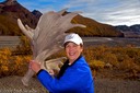 Barbara with moose antler