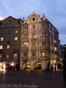Night lights on ornate building