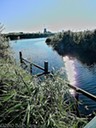 Winding waterway between two dikes