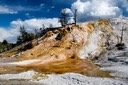 Mammoth Hot Springs at its base